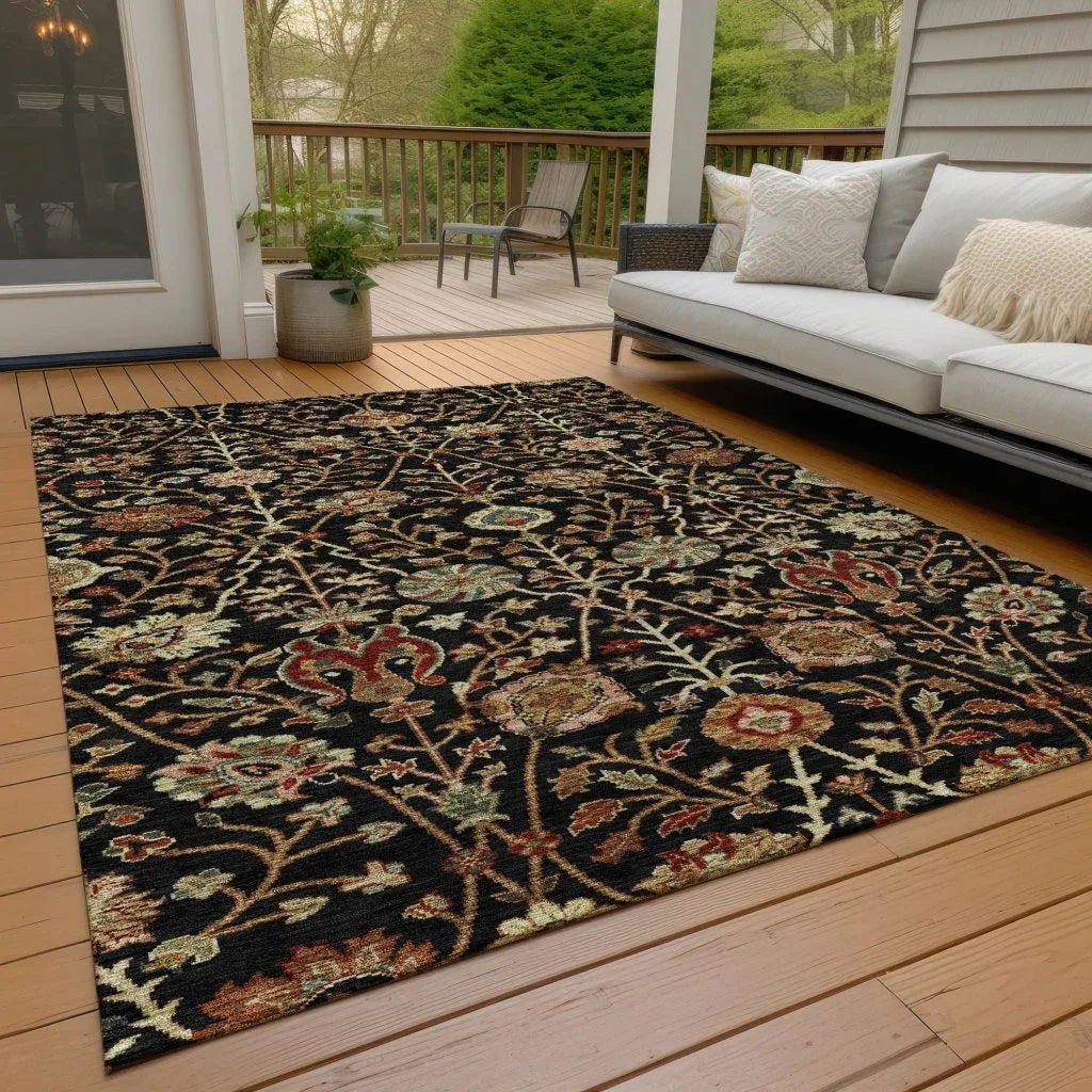 LOOMLAN Rugs Muse Black Washable Indoor-Outdoor Rug