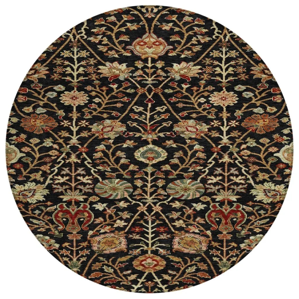 LOOMLAN Rugs Muse Black Washable Indoor-Outdoor Rug