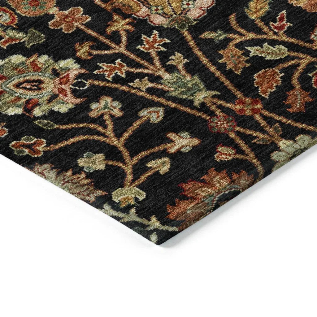 LOOMLAN Rugs Muse Black Washable Indoor-Outdoor Rug
