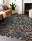 LOOMLAN Rugs Muse Blue Washable Indoor-Outdoor Rug