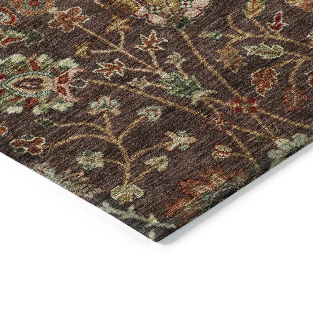 LOOMLAN Rugs Muse Brown Washable Indoor-Outdoor Rug