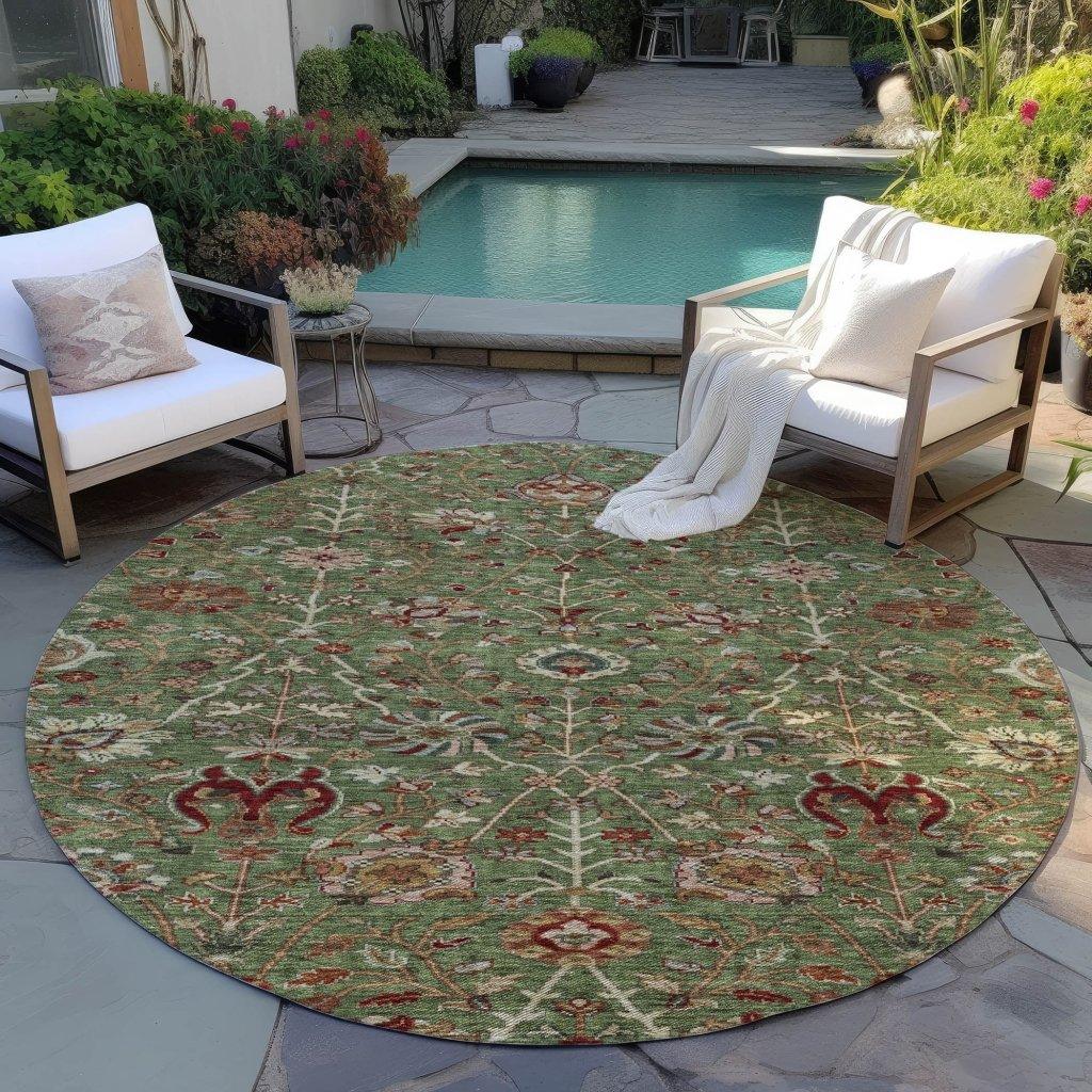 LOOMLAN Rugs Muse Green Washable Indoor-Outdoor Rug