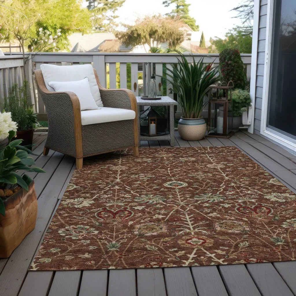 LOOMLAN Rugs Muse Orange Washable Indoor-Outdoor Rug