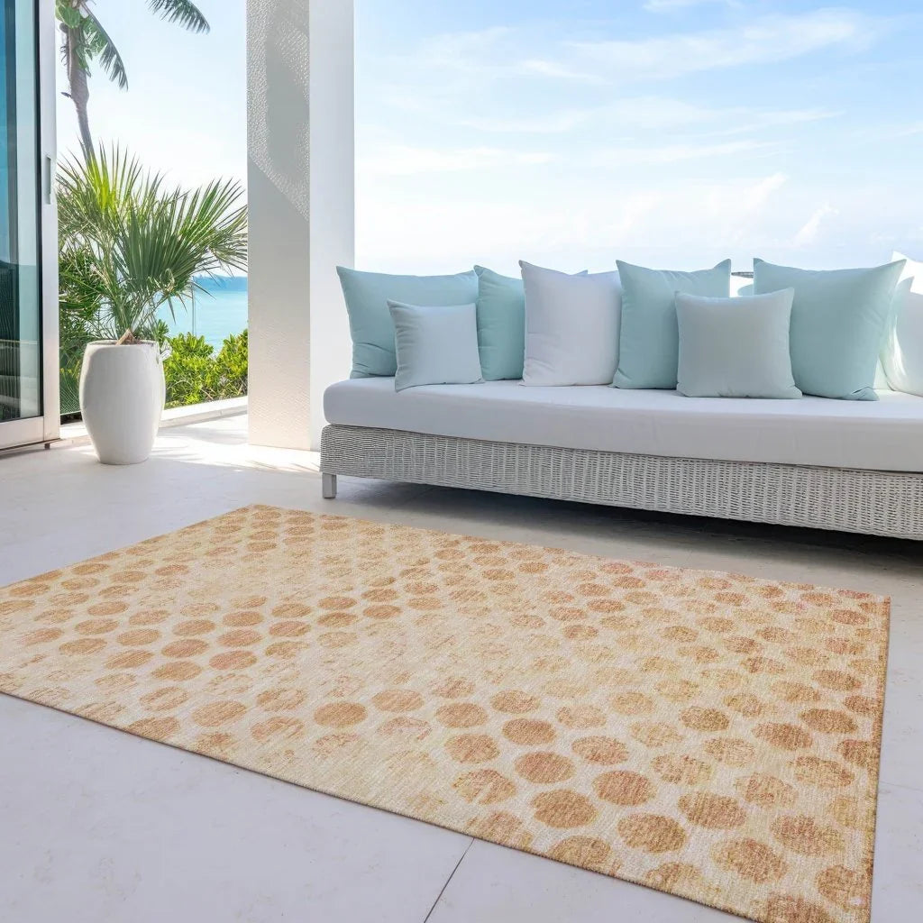 LOOMLAN Rugs Myrianna Orange Washable Indoor-Outdoor Rug
