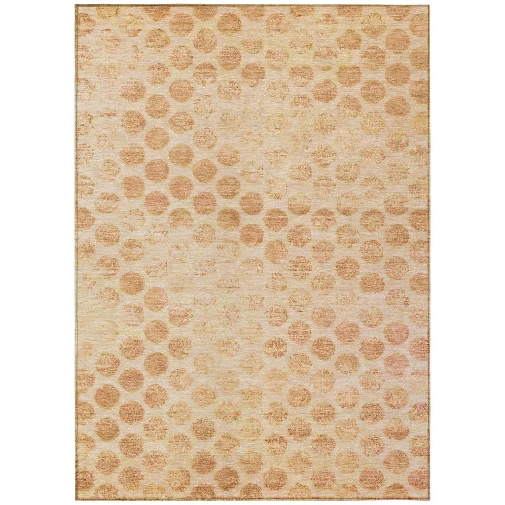 LOOMLAN Rugs Myrianna Orange Washable Indoor-Outdoor Rug