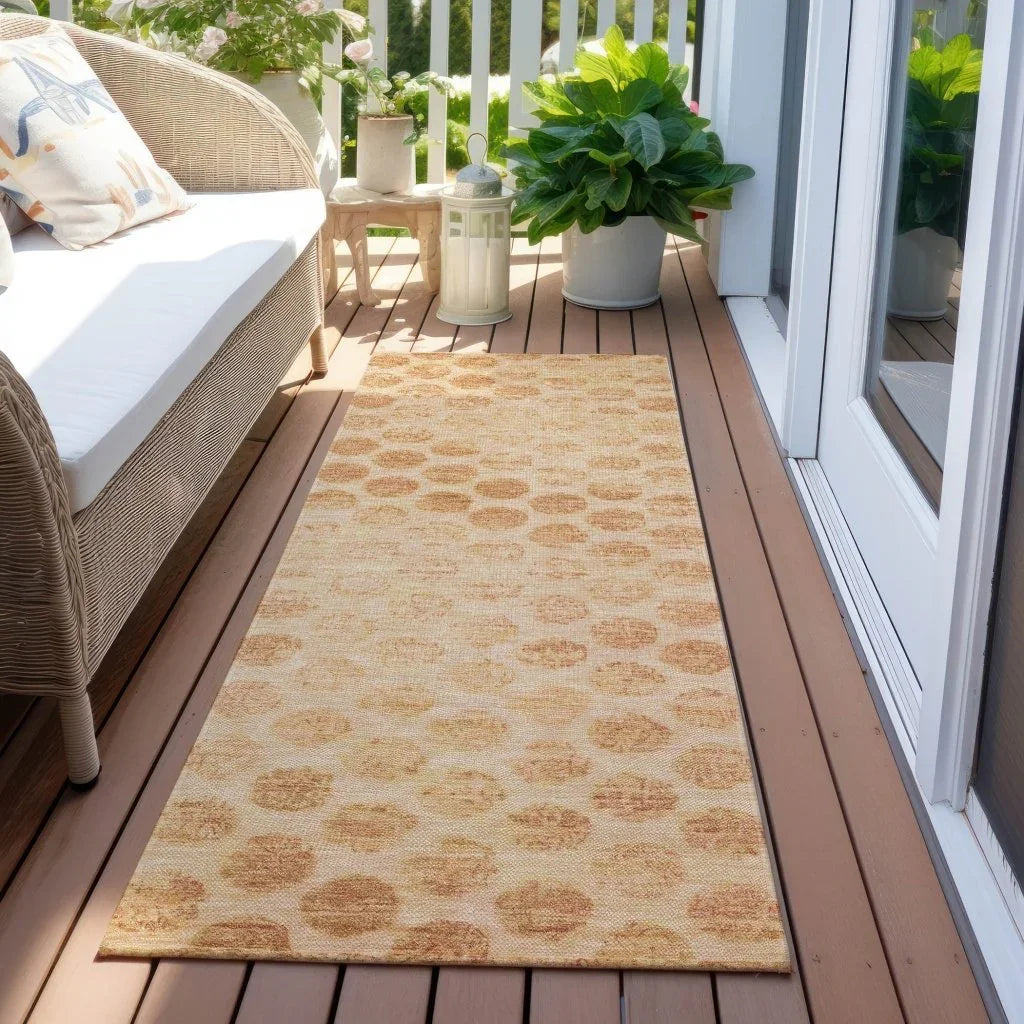 LOOMLAN Rugs Myrianna Orange Washable Indoor-Outdoor Rug