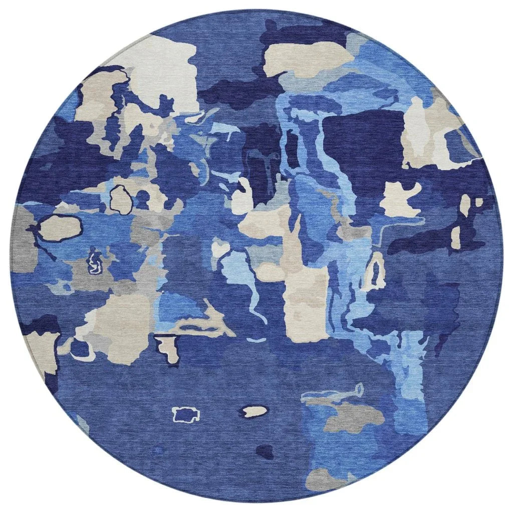 LOOMLAN Rugs Mysa Blue Washable Indoor-Outdoor Rug