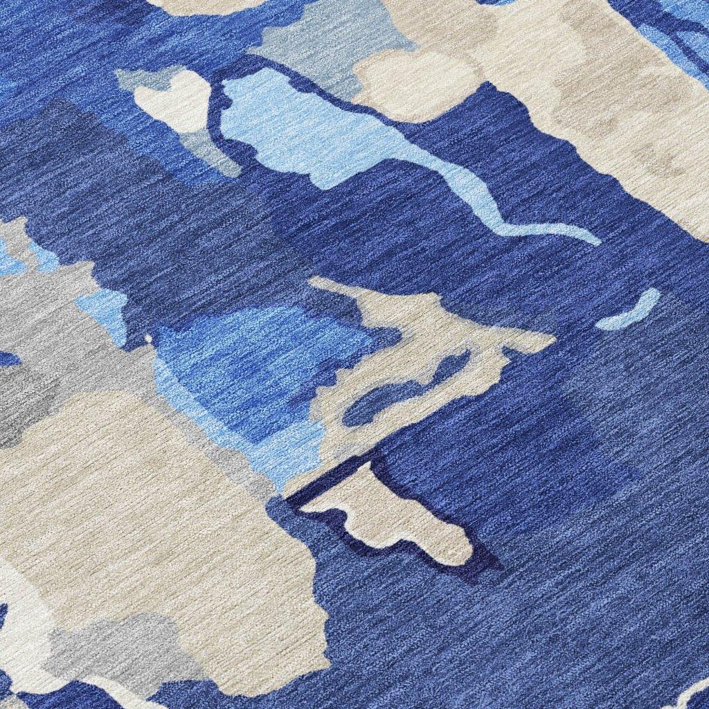 LOOMLAN Rugs Mysa Blue Washable Indoor-Outdoor Rug