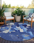 LOOMLAN Rugs Mysa Blue Washable Indoor-Outdoor Rug