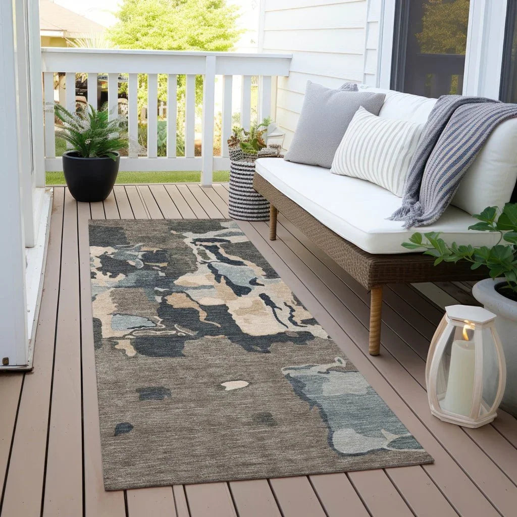 LOOMLAN Rugs Mysa Brown Washable Indoor-Outdoor Rug