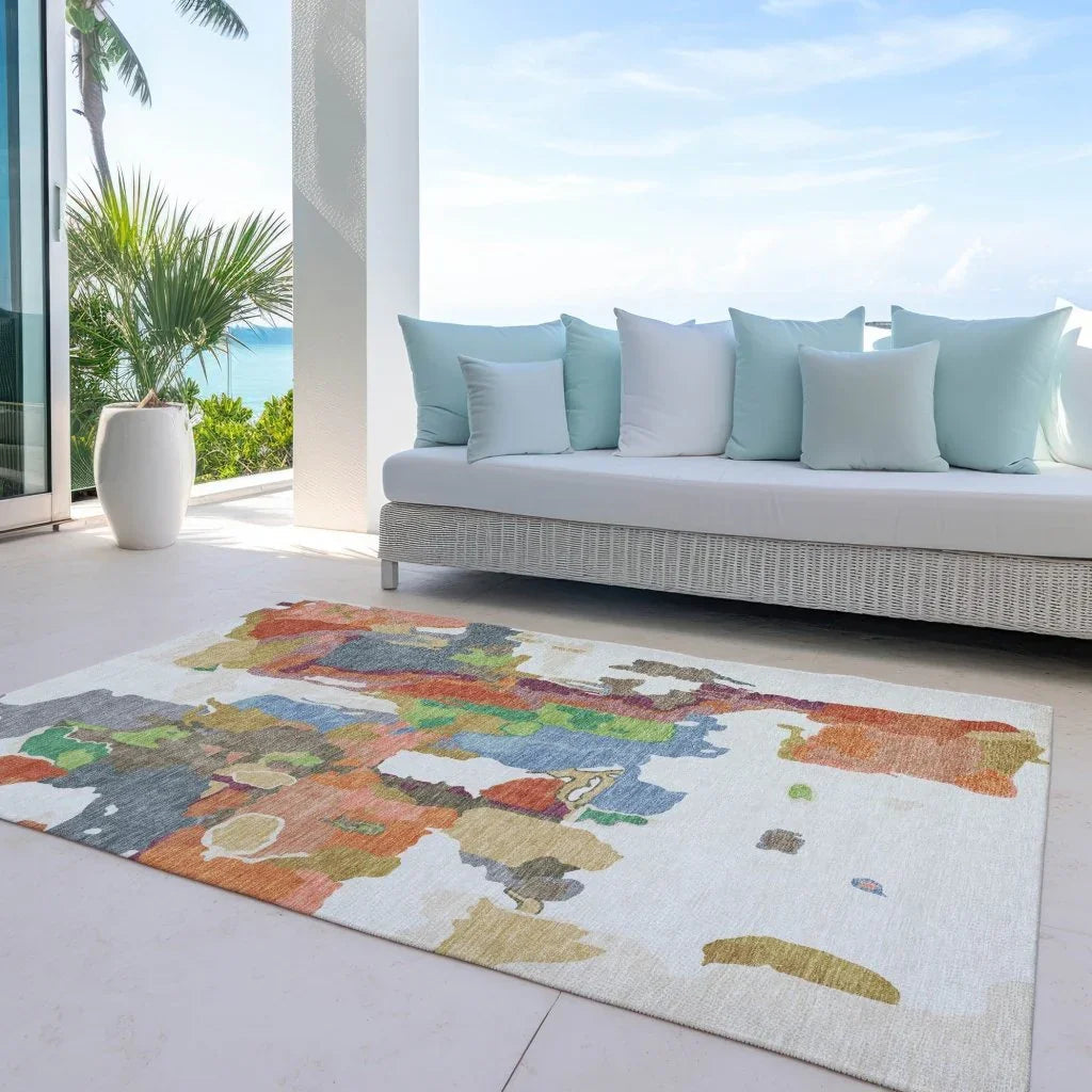 LOOMLAN Rugs Mysa Ivory Washable Indoor-Outdoor Rug