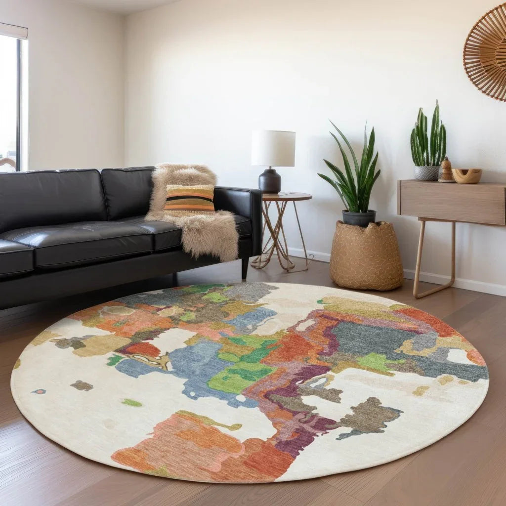 LOOMLAN Rugs Mysa Ivory Washable Indoor-Outdoor Rug