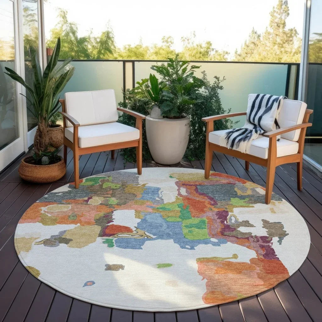 LOOMLAN Rugs Mysa Ivory Washable Indoor-Outdoor Rug
