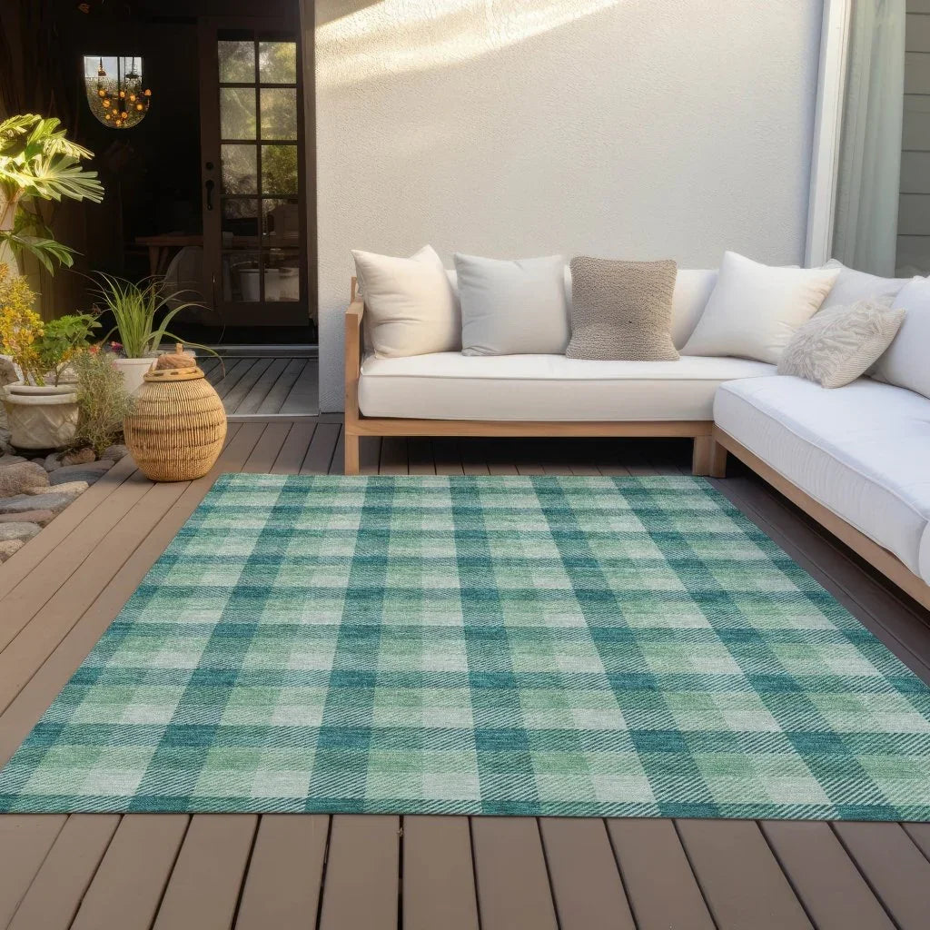 LOOMLAN Rugs Nahlia Blue Washable Indoor-Outdoor Rug