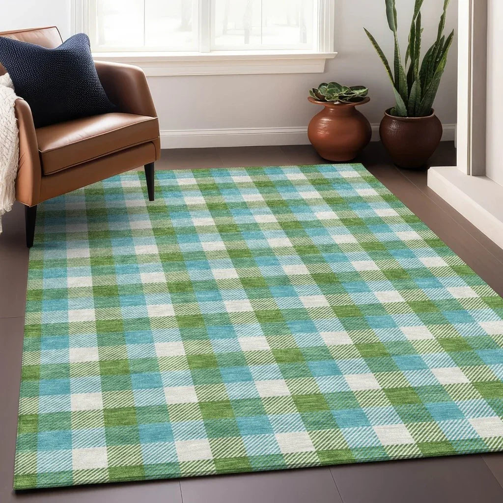 LOOMLAN Rugs Nahlia Lime Washable Indoor-Outdoor Rug