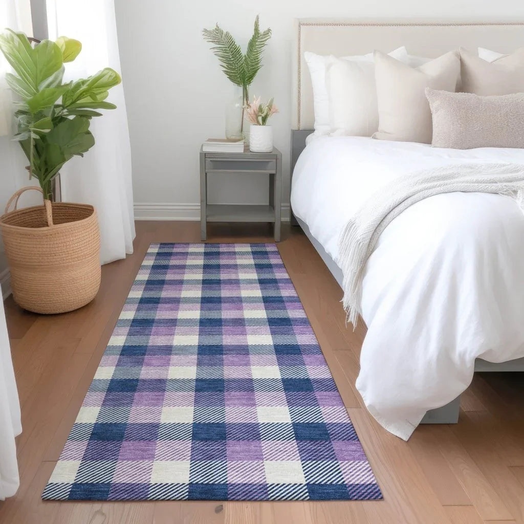 LOOMLAN Rugs Nahlia Navy Washable Indoor-Outdoor Rug