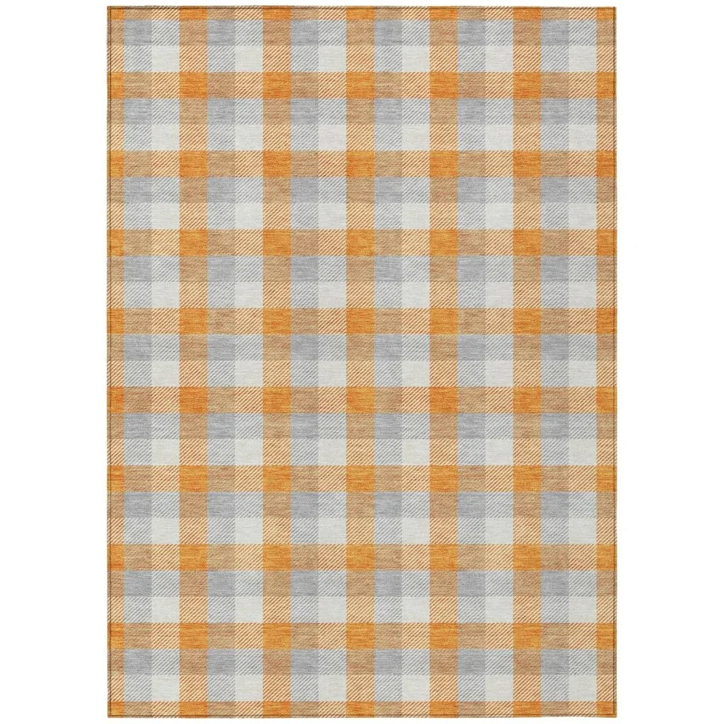 LOOMLAN Rugs Nahlia Orange Washable Indoor-Outdoor Rug