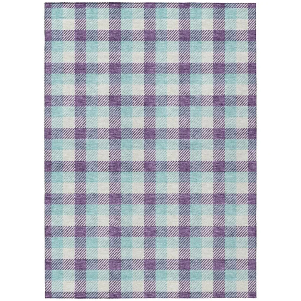 LOOMLAN Rugs Nahlia Purple Washable Indoor-Outdoor Rug