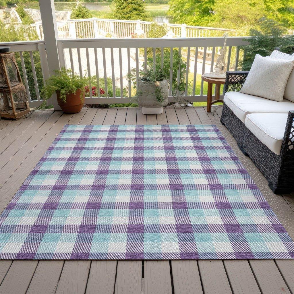 LOOMLAN Rugs Nahlia Purple Washable Indoor-Outdoor Rug