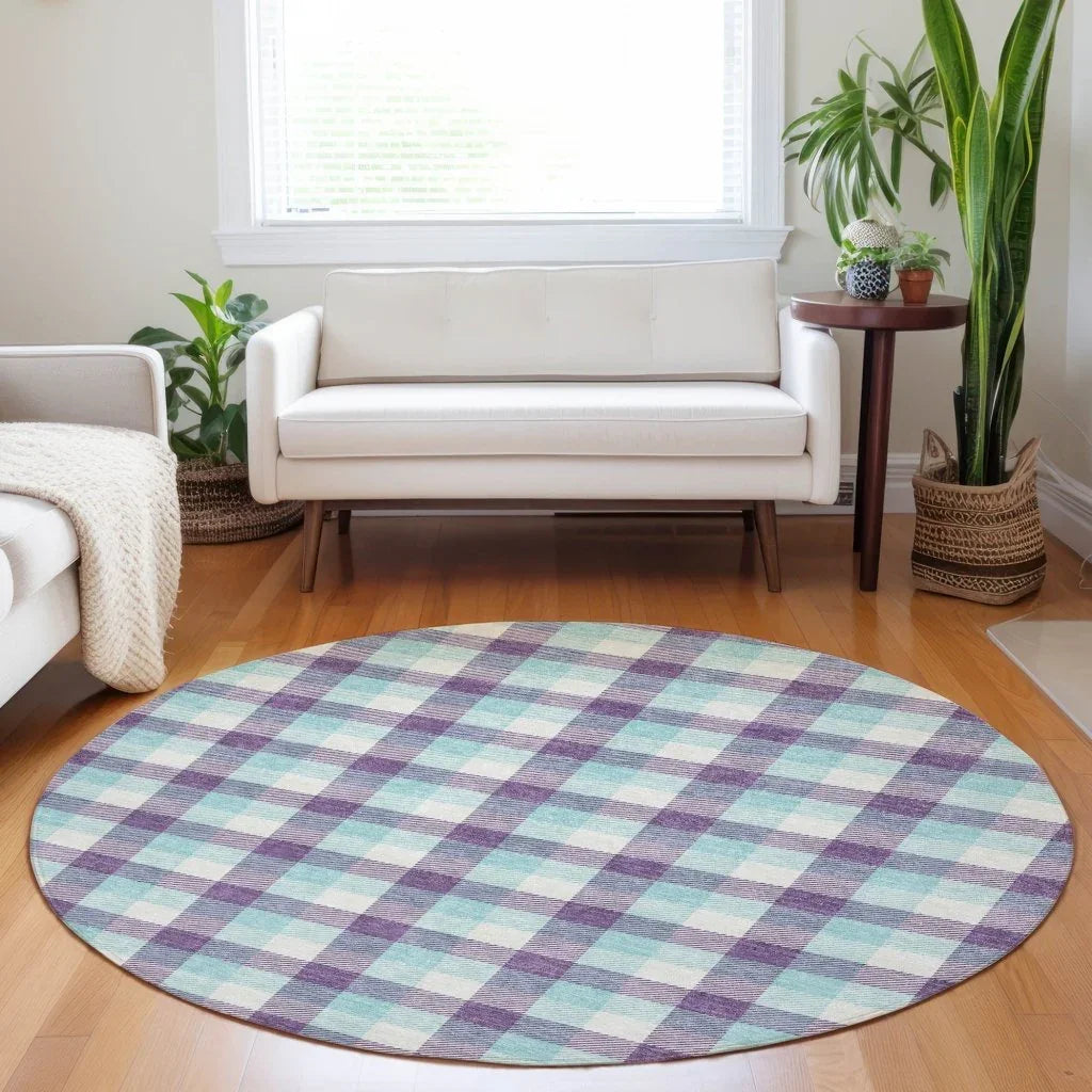 LOOMLAN Rugs Nahlia Purple Washable Indoor-Outdoor Rug