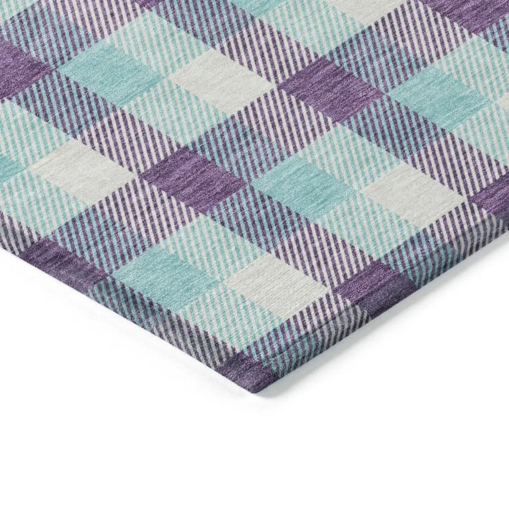 LOOMLAN Rugs Nahlia Purple Washable Indoor-Outdoor Rug