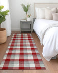 LOOMLAN Rugs Nahlia Red Washable Indoor-Outdoor Rug