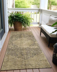 LOOMLAN Rugs Naraxa Brown Washable Indoor-Outdoor Rug