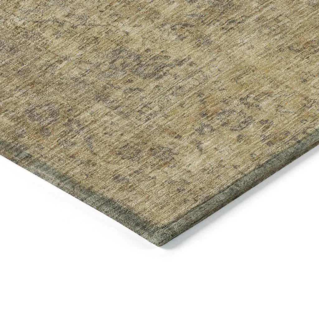 LOOMLAN Rugs Naraxa Brown Washable Indoor-Outdoor Rug
