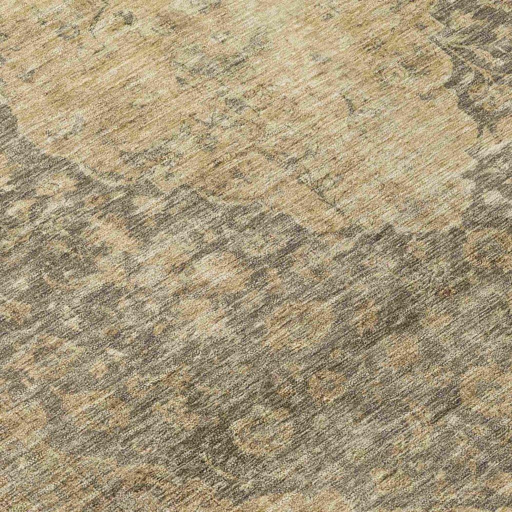 LOOMLAN Rugs Naraxa Brown Washable Indoor-Outdoor Rug
