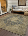 LOOMLAN Rugs Naraxa Gray Washable Indoor-Outdoor Rug