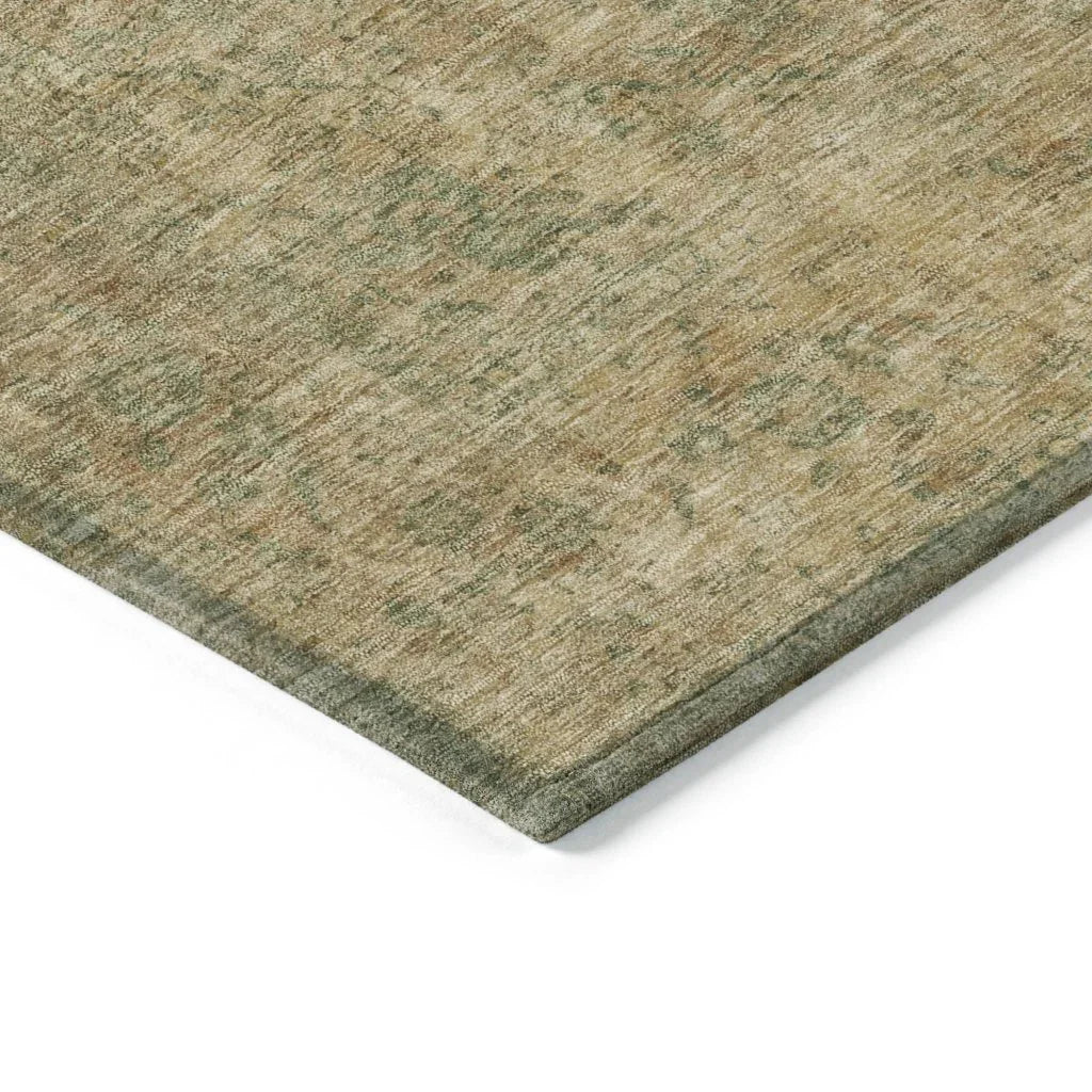LOOMLAN Rugs Naraxa Green Washable Indoor-Outdoor Rug