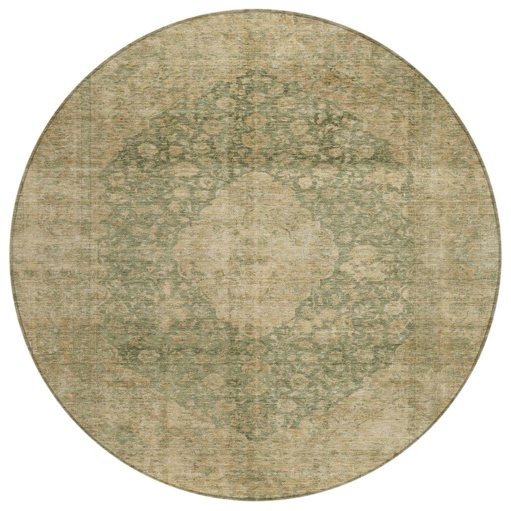 LOOMLAN Rugs Naraxa Green Washable Indoor-Outdoor Rug