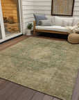 LOOMLAN Rugs Naraxa Green Washable Indoor-Outdoor Rug