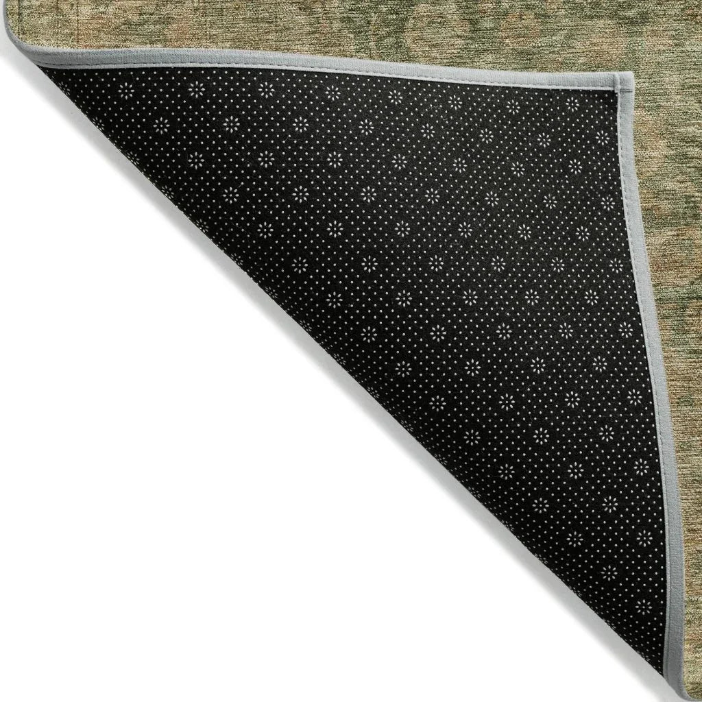 LOOMLAN Rugs Naraxa Green Washable Indoor-Outdoor Rug