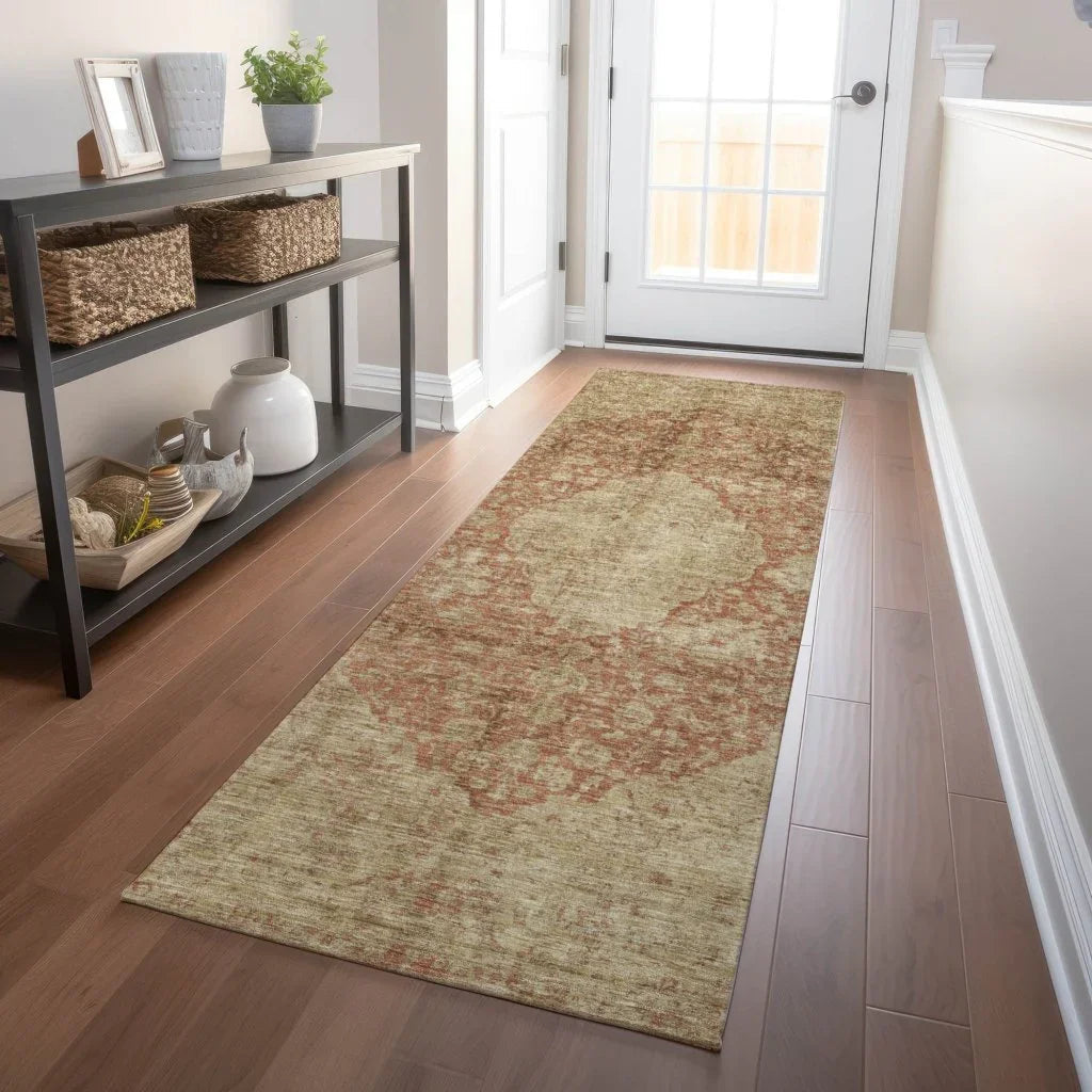 LOOMLAN Rugs Naraxa Orange Washable Indoor-Outdoor Rug
