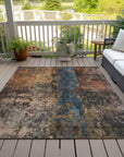 LOOMLAN Rugs Nayara Blue Washable Indoor-Outdoor Rug