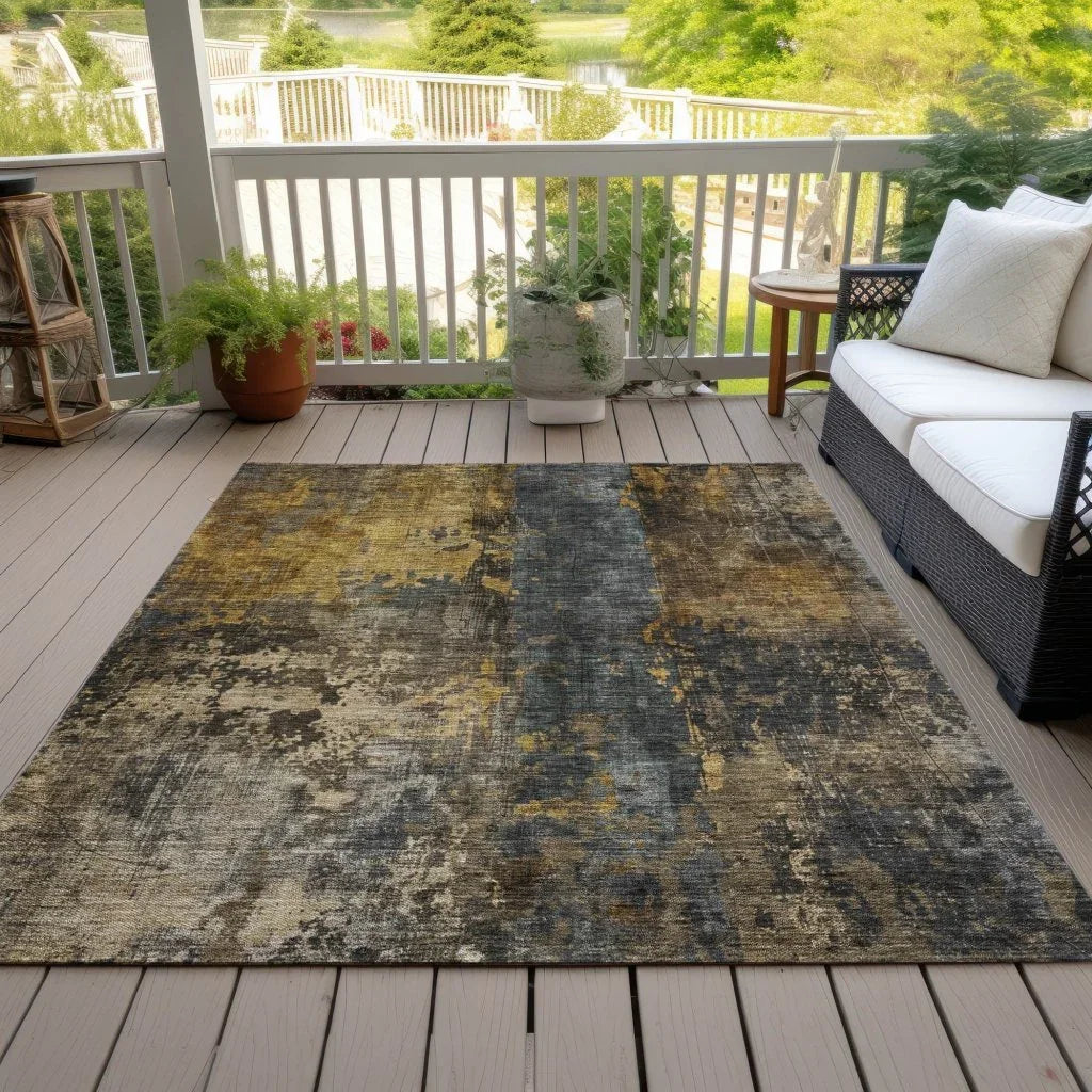 LOOMLAN Rugs Nayara Gray Washable Indoor-Outdoor Rug