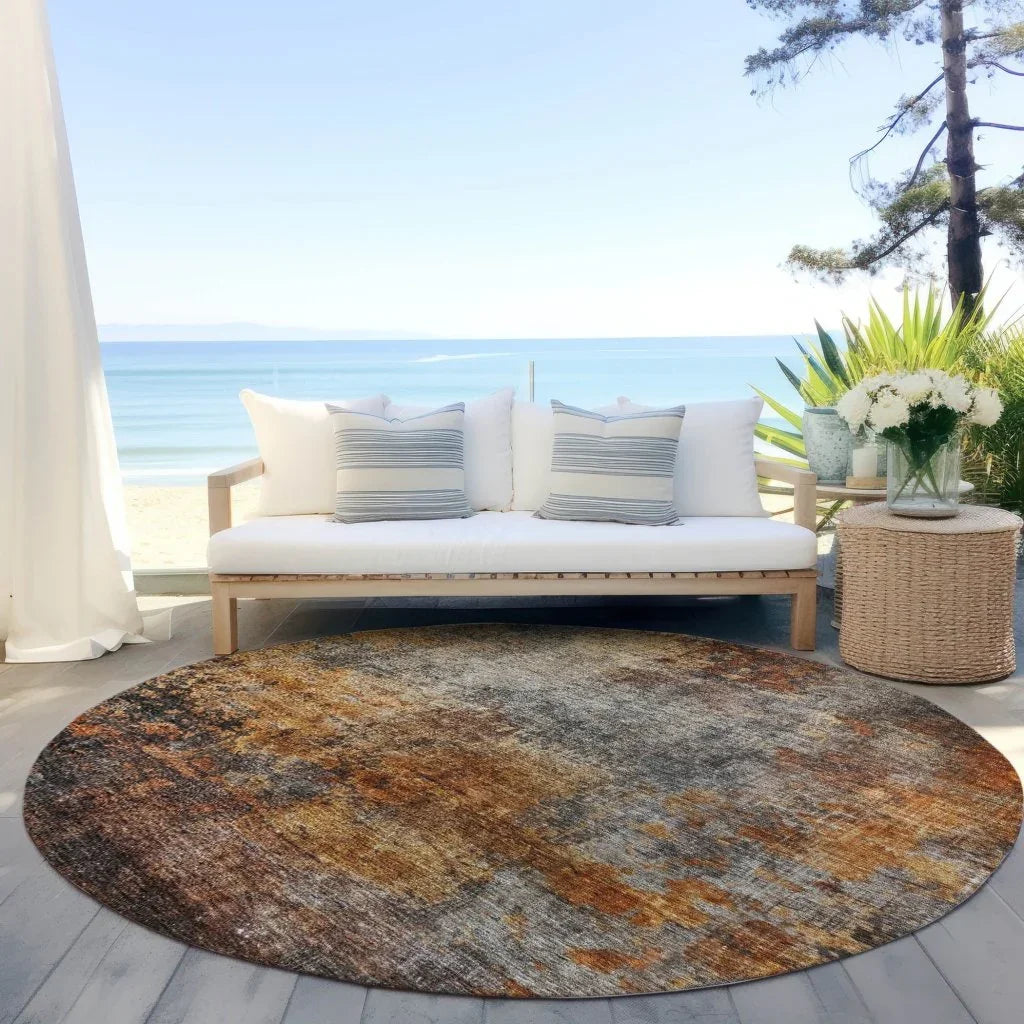 LOOMLAN Rugs Nazeera Orange Washable Indoor-Outdoor Rug