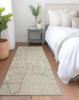LOOMLAN Rugs Nazira Beige Washable Indoor-Outdoor Rug