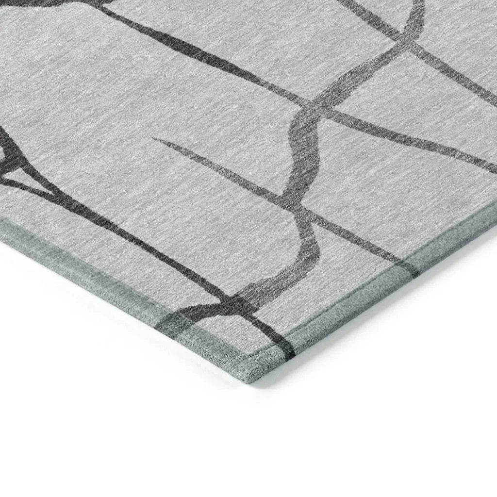 LOOMLAN Rugs Nazira Gray Washable Indoor-Outdoor Rug