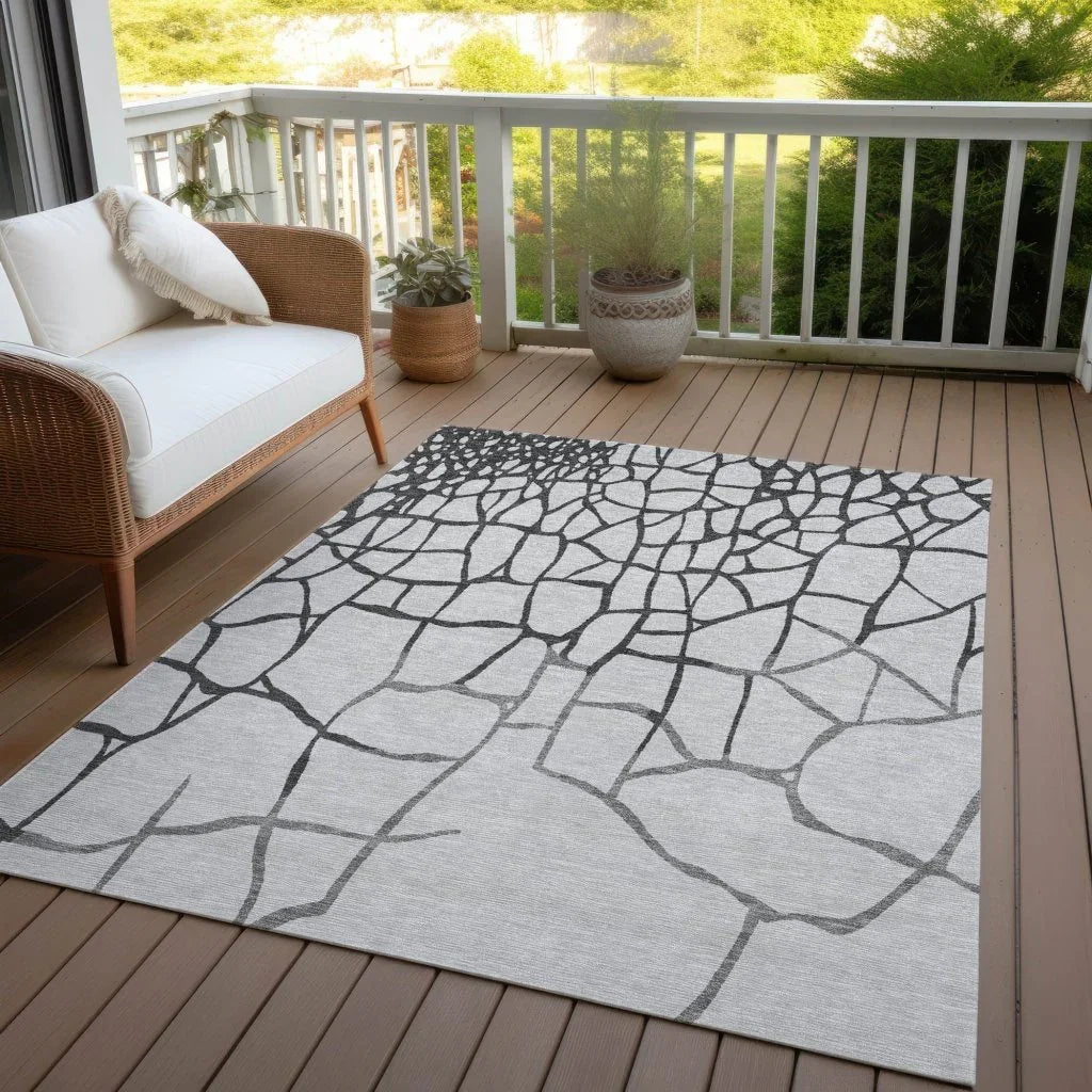 LOOMLAN Rugs Nazira Gray Washable Indoor-Outdoor Rug