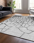 LOOMLAN Rugs Nazira Gray Washable Indoor-Outdoor Rug
