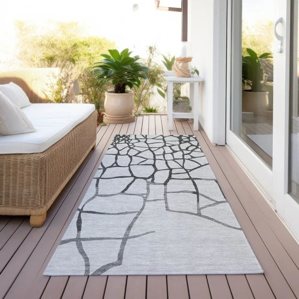 LOOMLAN Rugs Nazira Gray Washable Indoor-Outdoor Rug