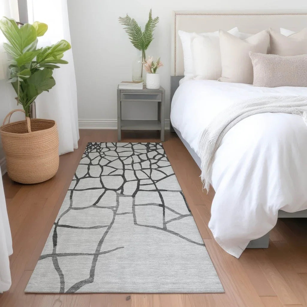 LOOMLAN Rugs Nazira Gray Washable Indoor-Outdoor Rug