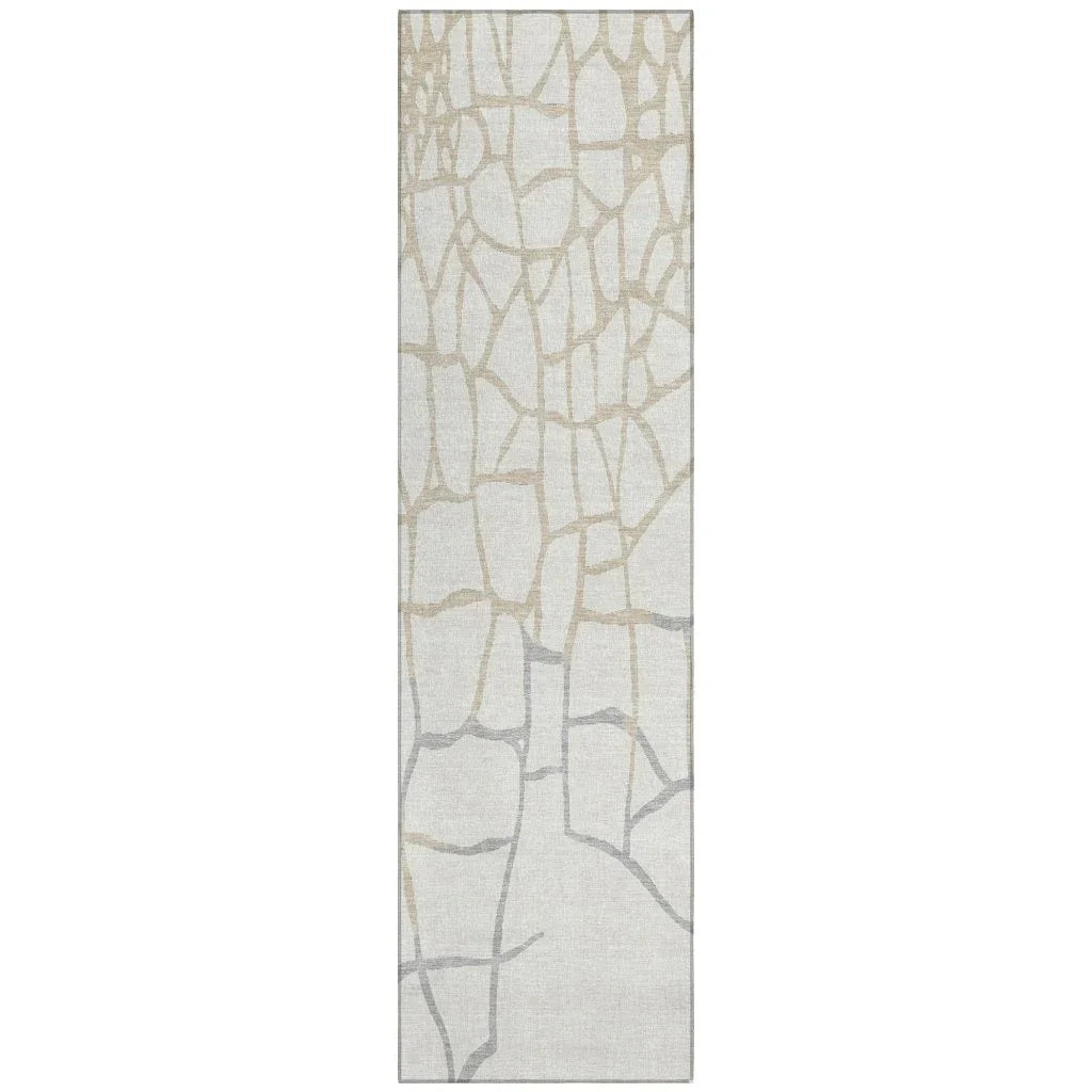 LOOMLAN Rugs Nazira Ivory Washable Indoor-Outdoor Rug