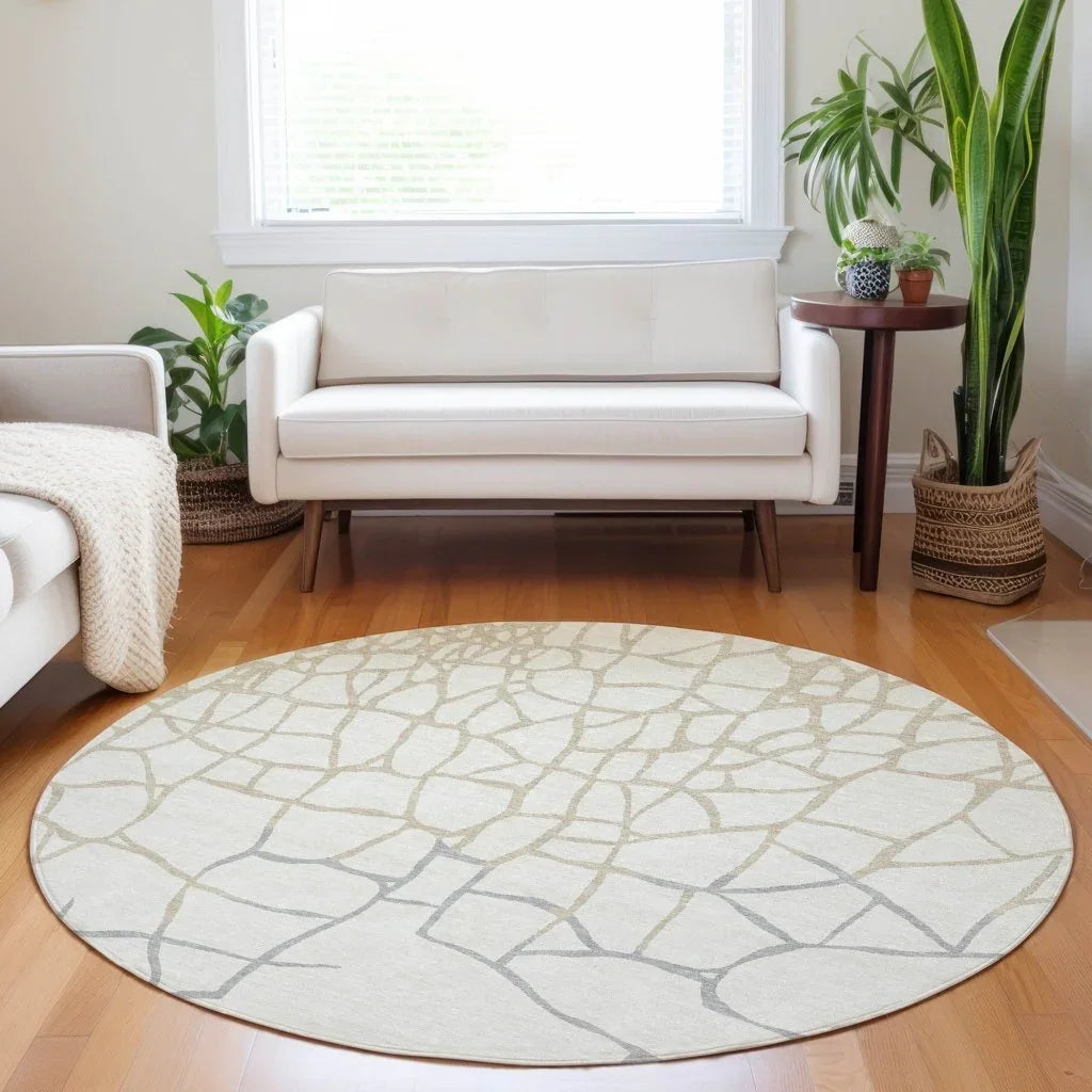 LOOMLAN Rugs Nazira Ivory Washable Indoor-Outdoor Rug