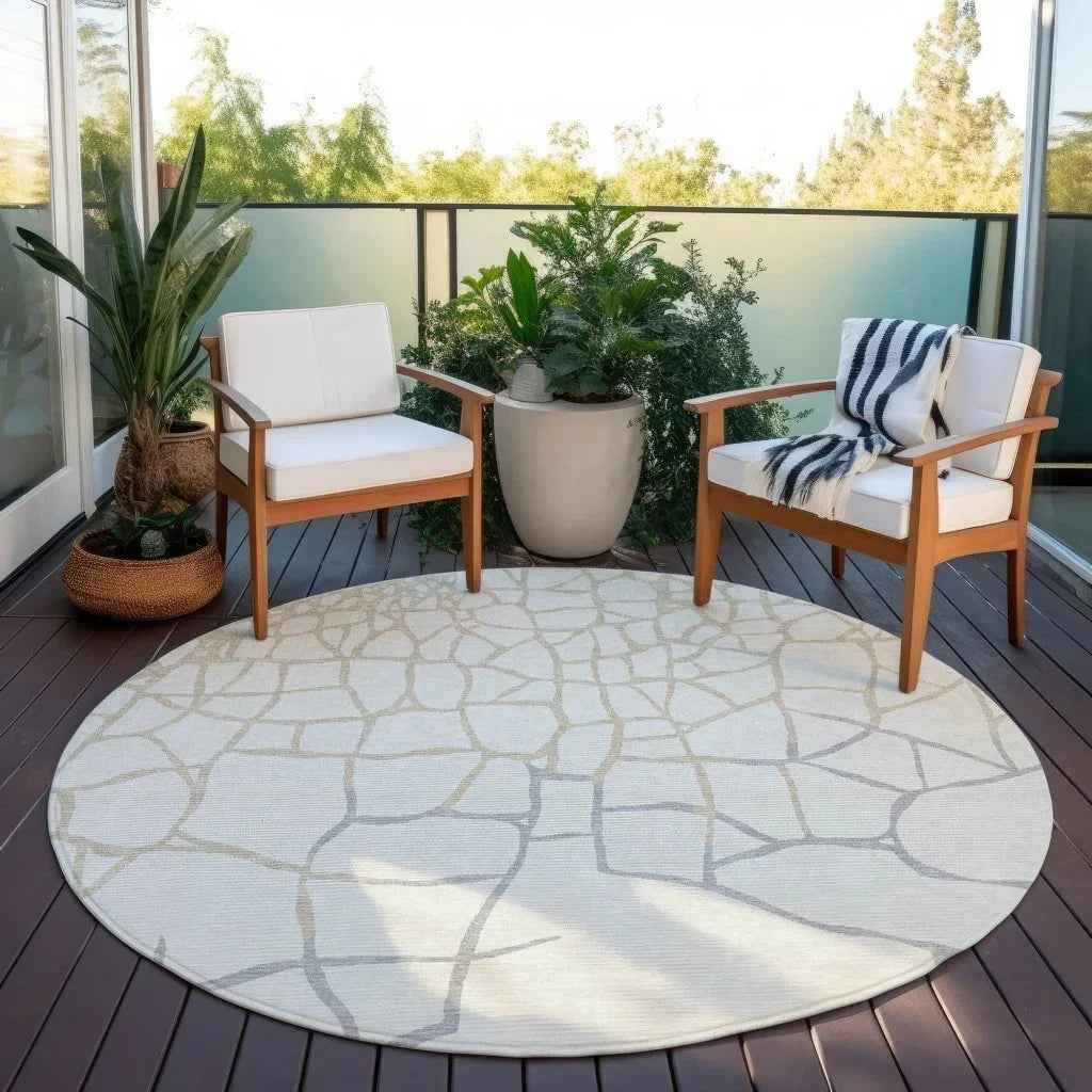 LOOMLAN Rugs Nazira Ivory Washable Indoor-Outdoor Rug