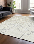 LOOMLAN Rugs Nazira Ivory Washable Indoor-Outdoor Rug