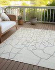 LOOMLAN Rugs Nazira Ivory Washable Indoor-Outdoor Rug