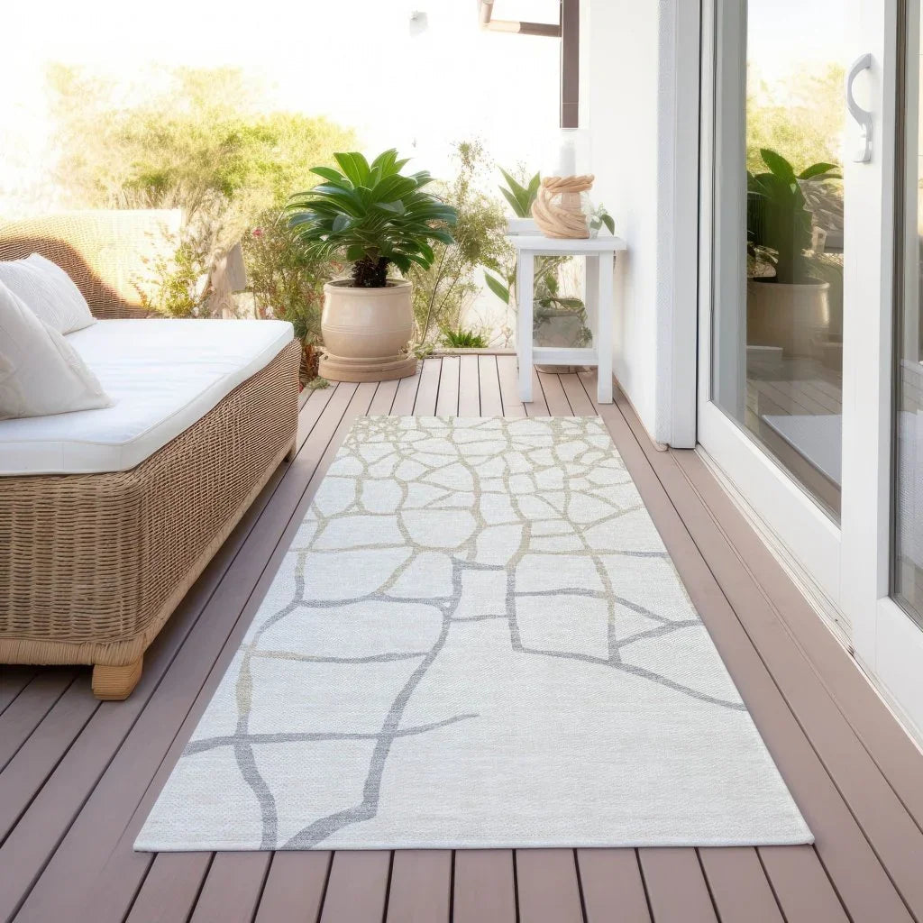 LOOMLAN Rugs Nazira Ivory Washable Indoor-Outdoor Rug